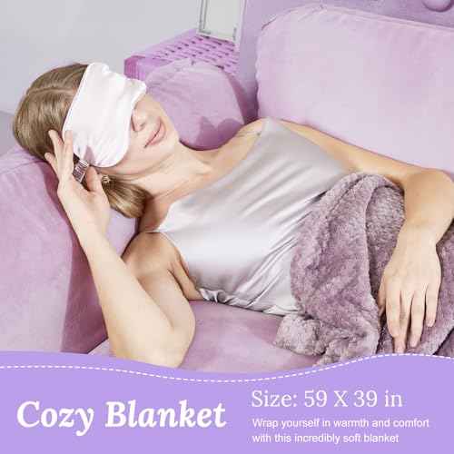 Birthday Gifts for Women Gifts Basket, Self Care Gifts ,Romantic Spa Gifts Care Package with Purple Flannel Blanket,Unique Xmas /Birthday Gifts for Mom, Sister, Wife, Girlfriend, Friends