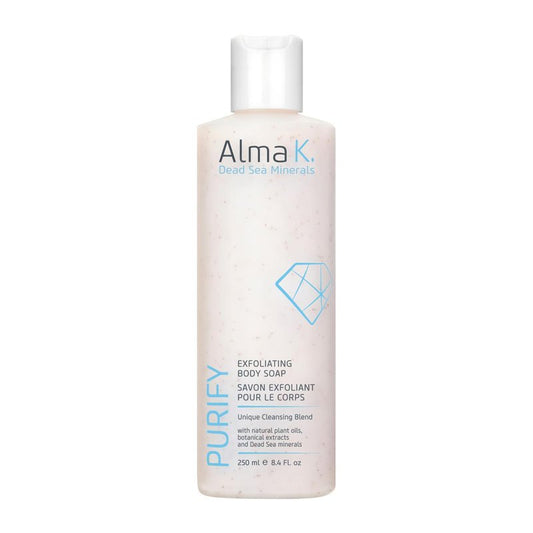 Alma K Exfoliating Body Soap - Exfoliating Body Wash for Women - Body Soap with Dead Sea Minerals - Moisturizing Natural Soap - Liquid Soap - 8.4 oz