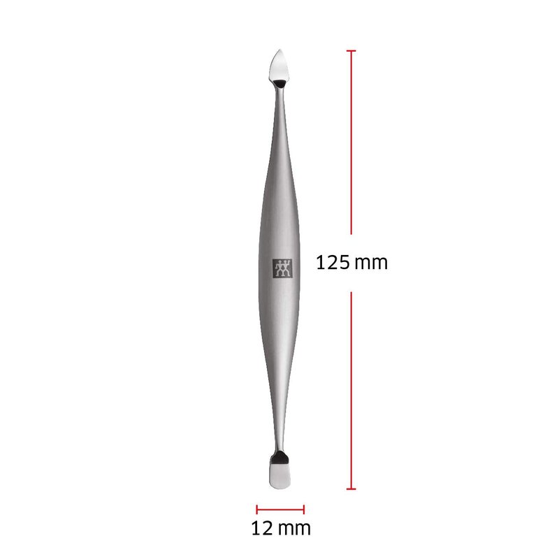 ZWILLING Cuticle Pusher (nail cleaner, double ended tool, suitable for natural and artificial nails), Premium, Silver, 5 inch