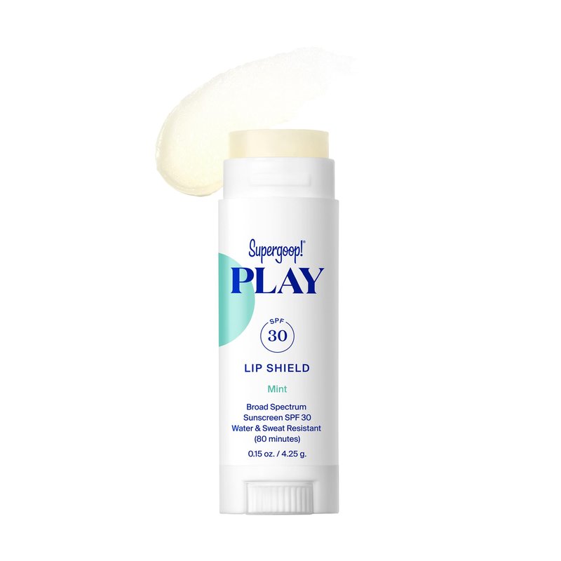 Supergoop! PLAY Lip Shield SPF 30 Mint - Hydrating SPF Lip Balm - Moisturizing Treatment for Dry Cracked Lips - Broad Spectrum UV Protection