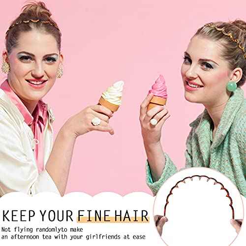 Yeshone 3-Piece Shark Tooth Hair Band, Plastic U-Shaped Hairband with Zigzag Teeth, Hair Accessory for Women and Girls, Black