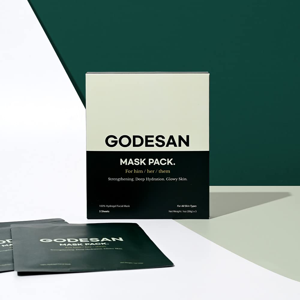 GODESAN Hydrogel Face Mask Pack 10pcs - Rich Collagen, Deep Moisture, Tea Tree, All skin type, Hyaluronic