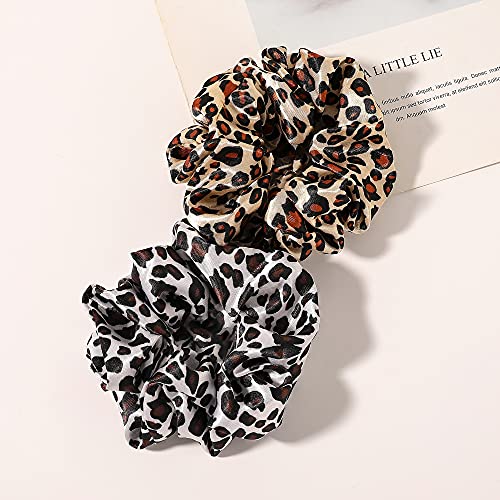 Scrunchies Hair Ties Silk Satin Scrunchy - Hair Elastics Bands Ponytail Holder Pack of Neutral Scrubchy Hair Accessories Women Girls