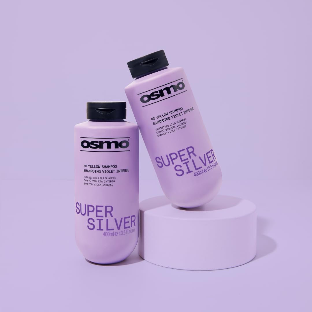 Osmo Super Silver No Yellow Shampoo Eliminates Yellow and Brassy Tones, Brightens Grey and White Hair, Keeps Hair Rich and Vibrant. Sulphate free. 33.81 fl oz.