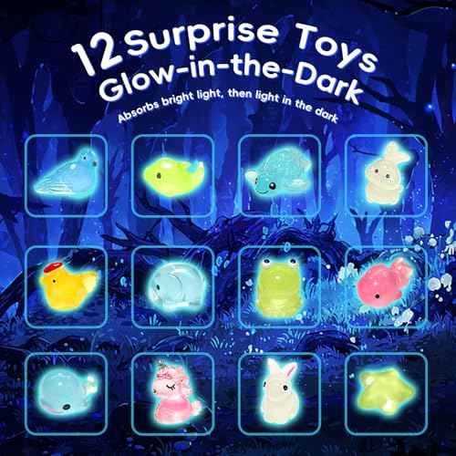 Bath Bombs for Kids with Toys Inside - 12 Pcs Handmade Bubble Bath Fizzies Bomb with Glow-in-The-Dark Surprise Toys Inside, Ideal Gift for Easter Eggs Stuffers Birthday Christmas