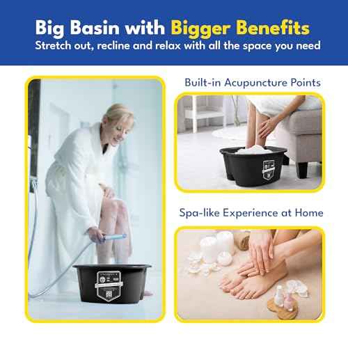 American Wellness Authority AWA Extra Large foot bath basin - Sturdy plastic soak tub For Soaking feet and Pedicure At Home Spa Kit Women Men (Grey Basin), 1.0 Count