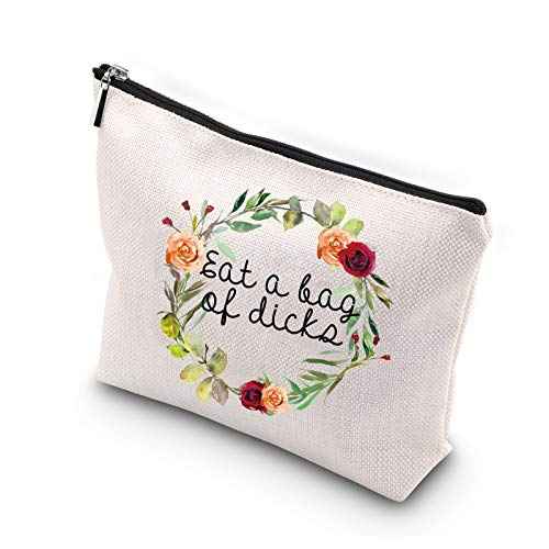 WCGXKO Novelty Cosmetics Bag For Friends Eat A Bag Of Dicks Naughty Adult Humor Gift for Her (Bag of Dicks)