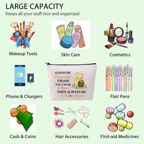 Honey Bear Makeup Bag Magic Kingd*m Gift Catartoon Character Quote Makeup Bag Honeys Bear Gift Bear With Honey Pot Bag (P Bear)