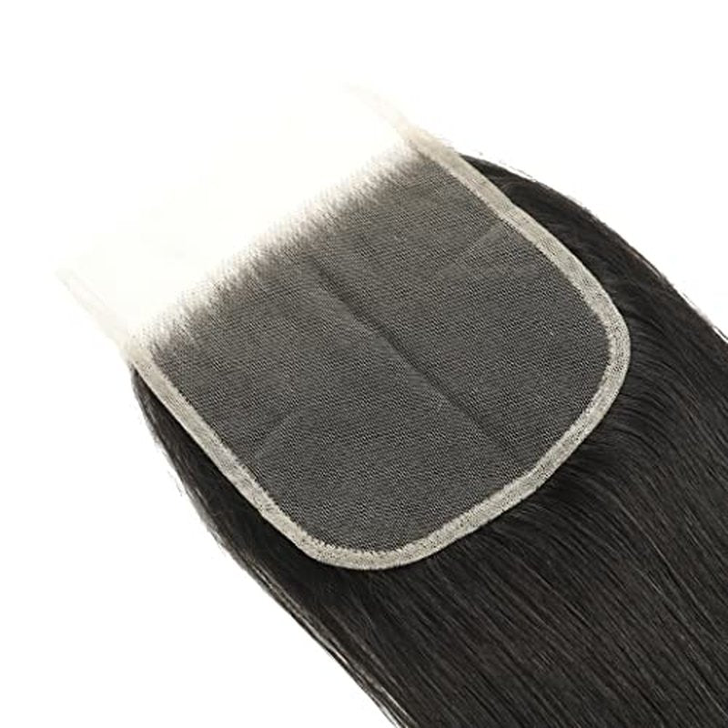 5x5 Closure Straight Transparent HD Lace Closure 12A Brazilian Virgin Human Hair Closure Free Part Pre Plucked with Baby Hair Natural Color 20 Inch