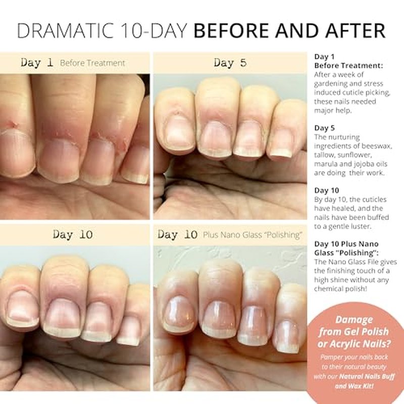 Just Like Jane¢â Natural Nails Buff & Wax Kit - New Nano Glass File for Higher Shine!