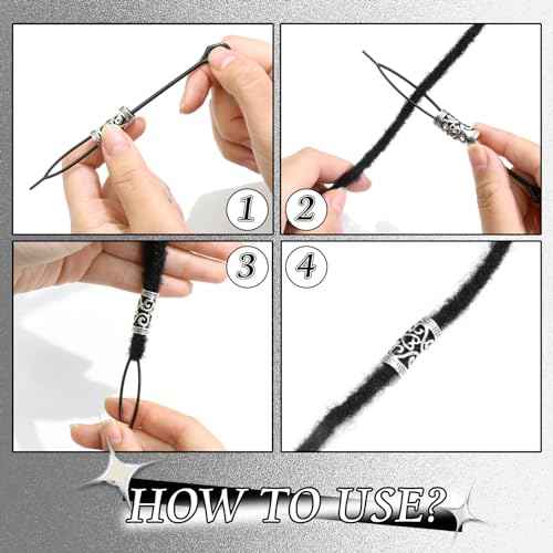 NAISKA Vikings Hair Jewelry for Braids 231Pcs Norse Runes Tube Beads Cross Snake Loc Dreadlock Accessories Non-Piercing Ear Cuffs Locs Jewelry for Women