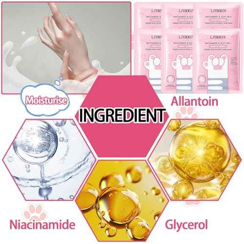 6PCS Hydrating Hand Mask Gifts Set,Intensive Cute Hand Masks for Dry Cracked Hands,Gentle Long Lasting Hand Masks Moisturizing Gloves for Soft and Smooth Touch Hands