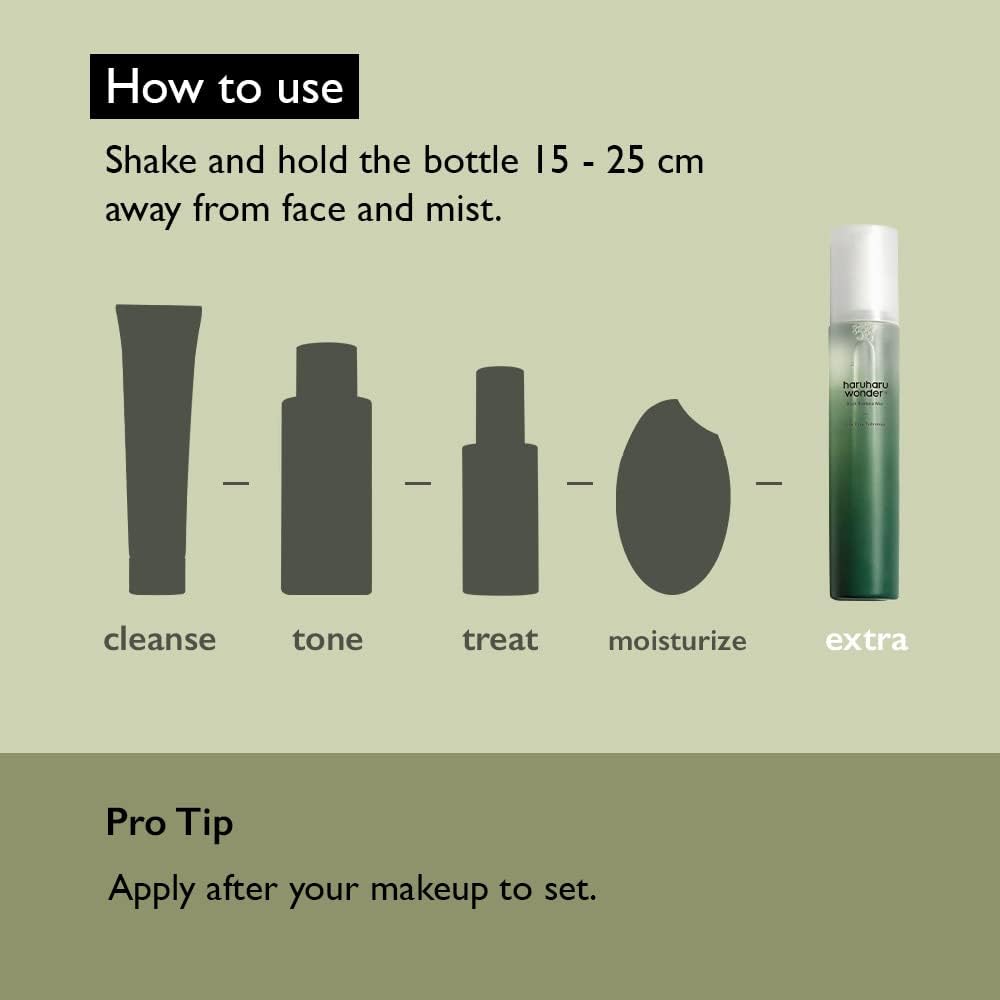 HARUHARU wonder Black Bamboo Mist, Hydrating and Firming skin, Panax ginseng for clean and smooth skin surface, Korean Skincare, Vegan, Cruelty Free, 5.07 fl.oz.