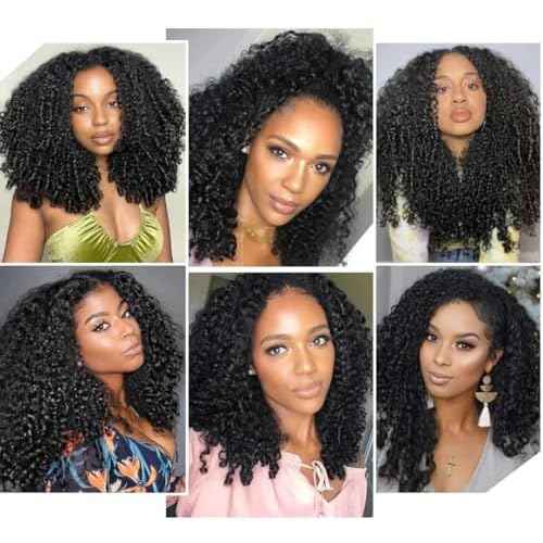 Burmese Curly Bundles Human Hair 22 Inch 3C4A Water Wave Quick Weave with Spiral Curly End 100% Unprocessed Kinky Curly Human Bundles in Hair Extensions Natural Black
