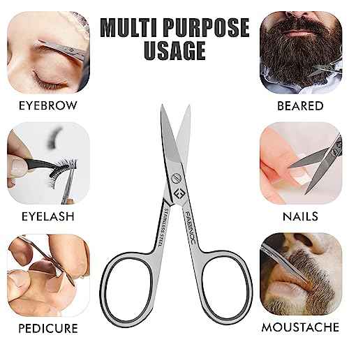 Curved Nail Scissors for Women & Men ? German Quality Stainless Steel ? Small Manicure Pedicure Scissors for Fingernail, Toe Nail, Eyebrows & Mustache