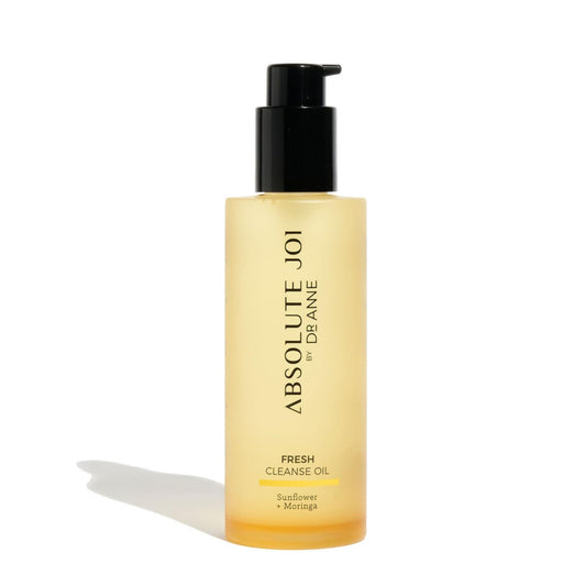 AbsoluteJOI Sunflower & Moringa Fresh Cleanse Oil for Face - Makeup Remover and Double Cleansing Oil for All Skin Types | Unscented 200ml Bottle
