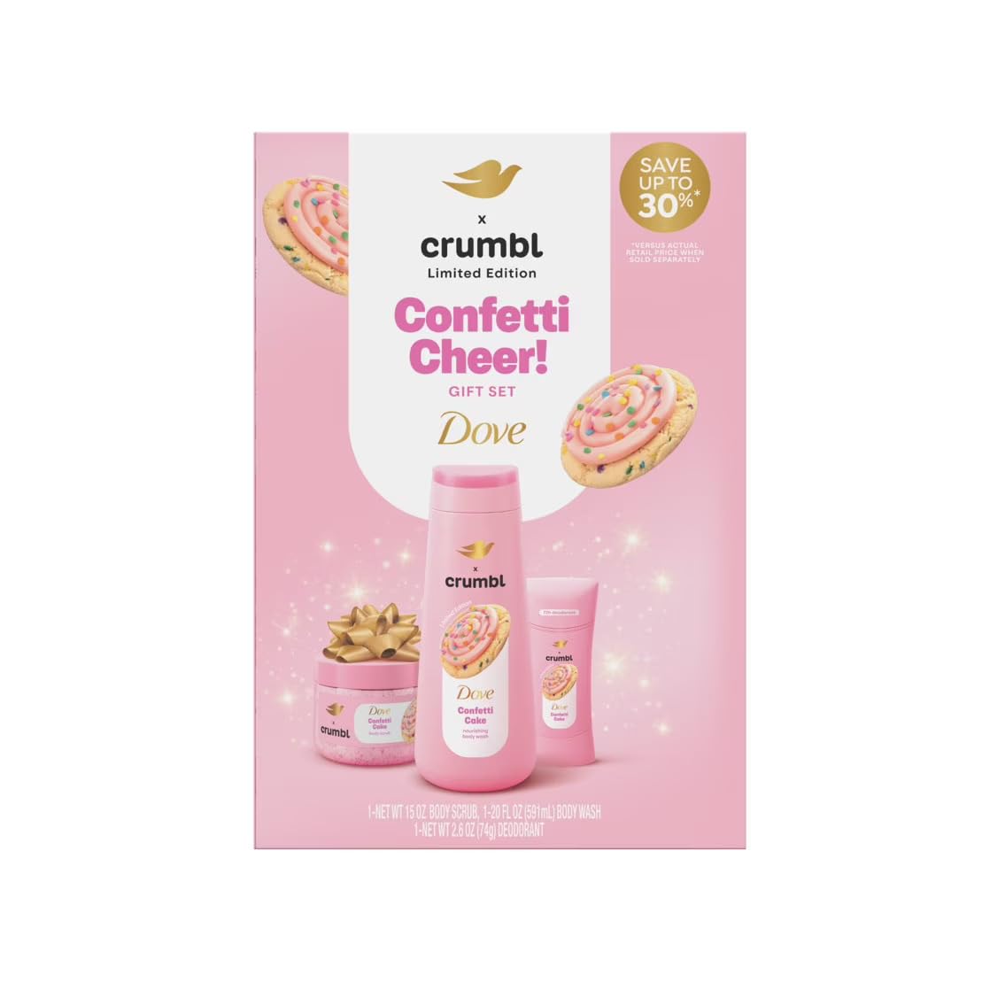 Dove Confetti Cake Body Care Gift Set - Limited Edition, 3 Count | Nourishing Skincare