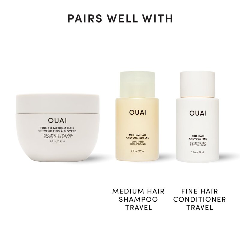 OUAI Hair Treatment Mask - Deep Conditioning for Fine to Medium Hair | Hydrates, Strengthens & Repairs Damage (3.4 oz)