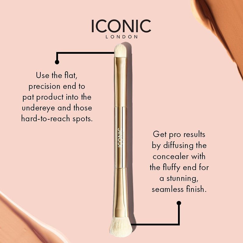Concealer Duo Brush - Two-Sided Makeup Brush for Buffing & Blending | Perfect for Liquid & Cream Products