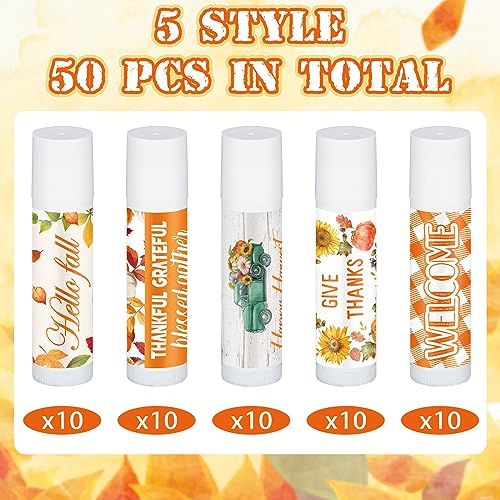 25 Pcs Hello Fall Autumn Lip Balms Favors Bulk Fall Halloween Thanksgiving Lip Balm Party Gifts Basket Stuffers Small Thank You Appreciation Gift for Women Men Staff Coworkers
