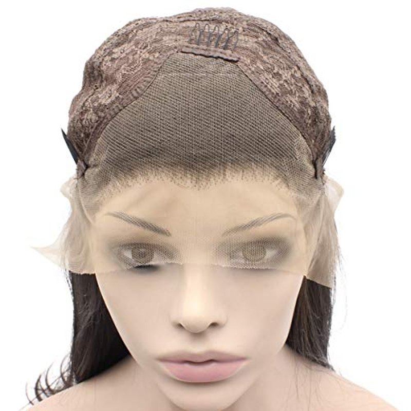 MX angel Long Wavy Ombre Blonde Hand Tied Synthetic Wig Lace Front Heat Resistant Fiber Hair Wig