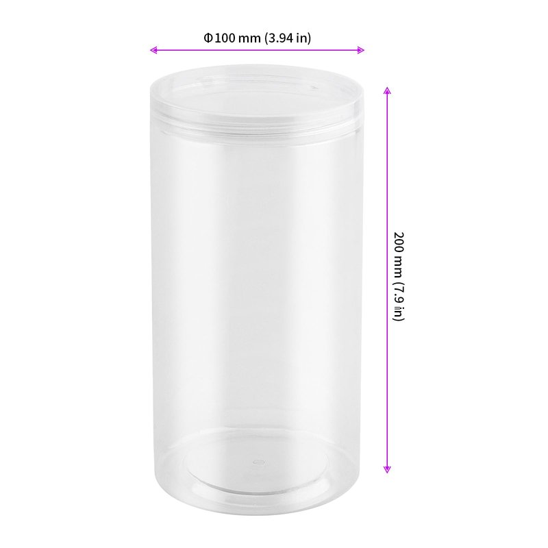 JEUIHAU 6 Pack 46 OZ Clear Plastic Jars with Lids,Round Empty PET Storage Jars,Cylinder Storage Jars Cosmetic Containers for Kitchen,Beauty Products,Snacks