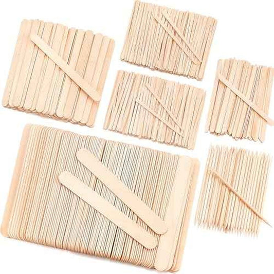 6 Style 500 Pcs Wax Sticks Assorted Wax Applicator Sticks For Body Legs Face With Small Medium Large Sizes Wood Popsicle Sticks For Waxing Or Craft Sticks