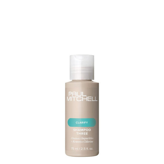 Paul Mitchell Shampoo Three, Clarifying Shampoo, Cleanses Impurities + Removes Chlorine, For All Hair Types, Great For Swimmers, 3.4 fl. oz.