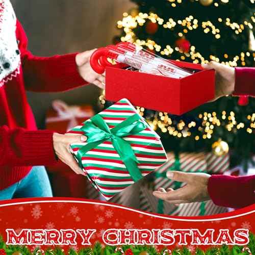 24 Pack Christmas Lip Balm Bulk Peppermint Candy Flavor Lip Balm with Candy Cane Tubes Christmas Party Gifts Stocking Stuffers Holiday Employee Staff Teacher Appreciation Gifts for Women(Stylish)