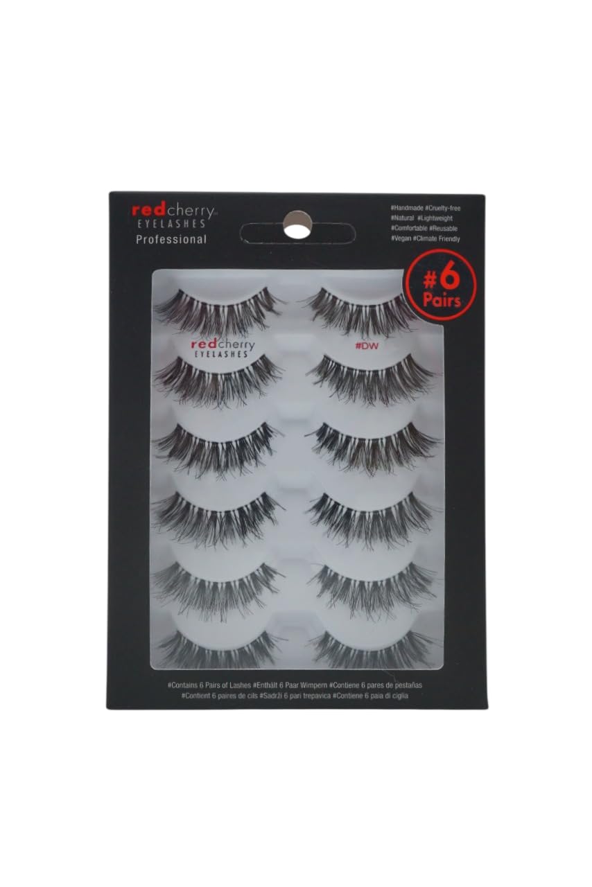 Red Cherry #DW False Eyelashes Pack of 6 Pairs