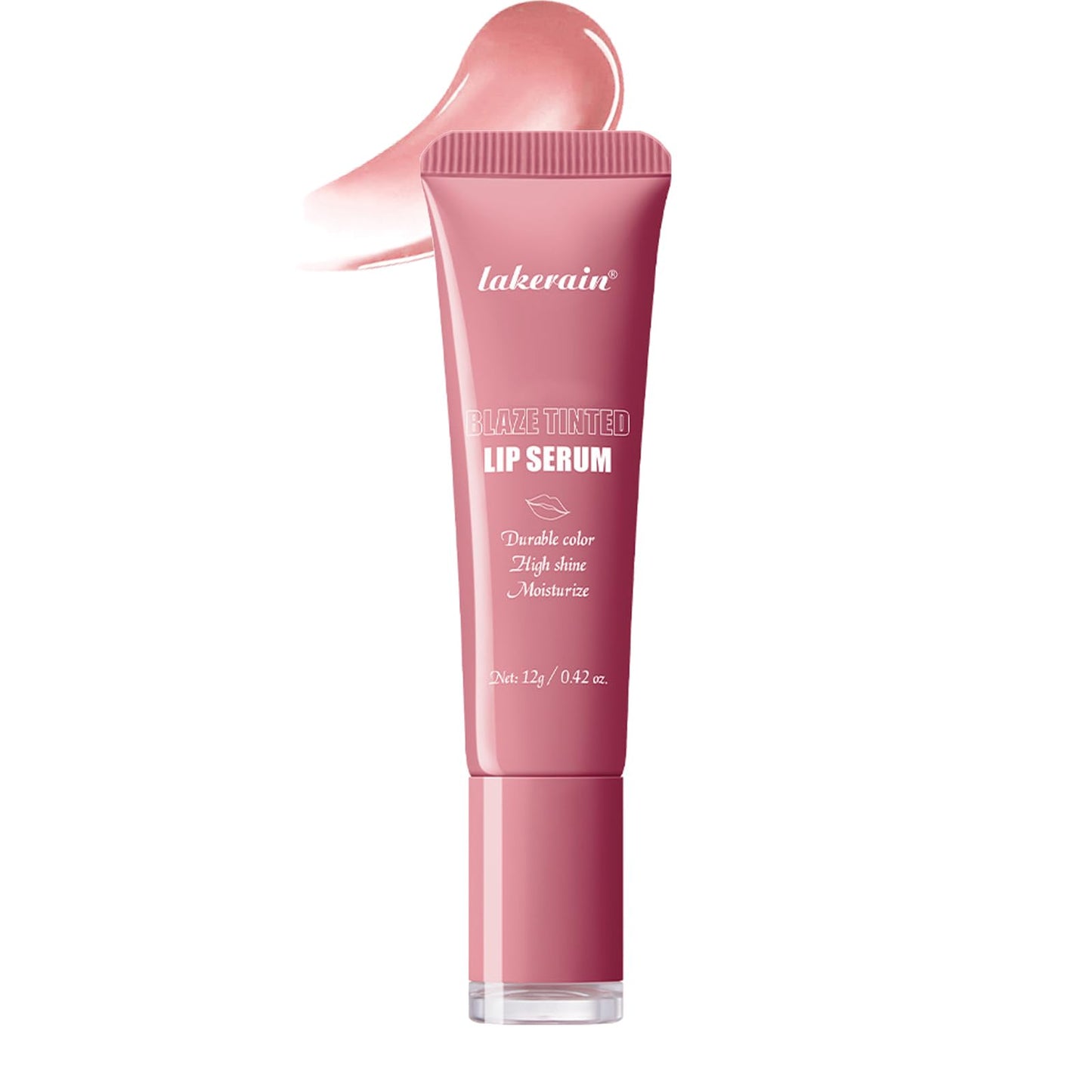 Tinted Lip Serum, High Shine Hydrating Lip Serum with Pluming Polypeptides, Glossy Finish (#3 Peachy Cora)