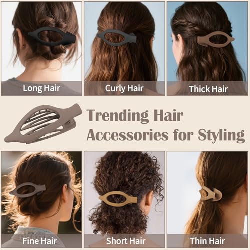 9 Pack Flat Hair Clips for Women, Matte Claw Clips for Thick & Thin Hair (Multicolor)