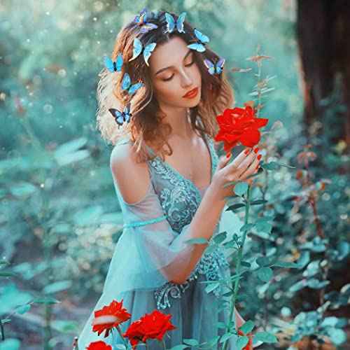 BARTOSI Blue Butterfly Hair Clips Butterfly Hair Clip Cute Butterflies Hair Pins Hair Accessories for Women and Girls (Pack of 20)