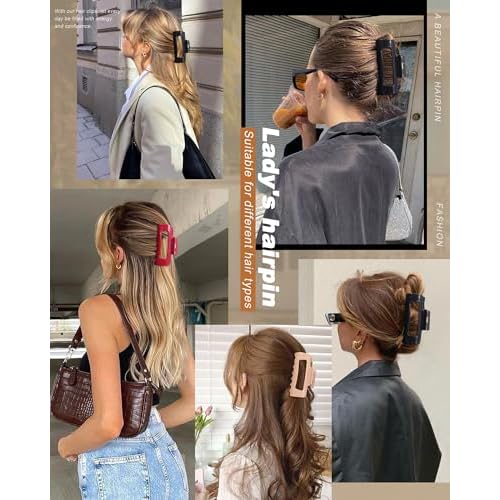 3 PCS Silicone Flexible Hair Claw Clips for Women Soft Bendable Claw Clip Scalp-Safe Soft Cloud Hairclip for Thin and Thick£¨Red + Black + Khaki£©