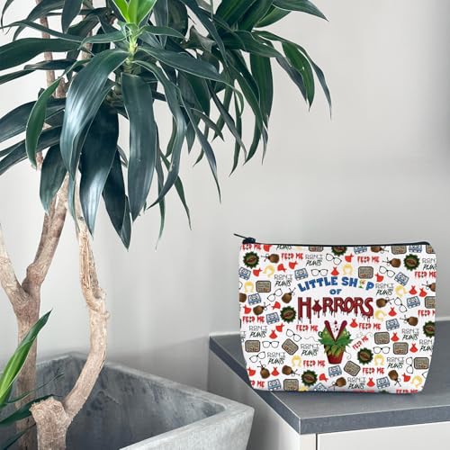 WCGXKO Horror Lover Gift Scary Movie Gift Little Shop Movie Makeup Bag Scary Lover Gift