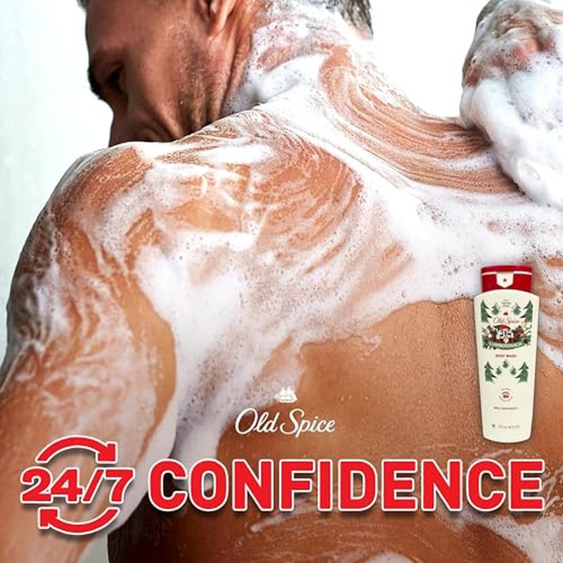 Old Spice Body Wash for Men, 4 Pack, Limited Edition Lumbersnack Pine Tree Scent, Hydrating Formula for Smooth Skin, 24/7 Long Lasting Freshness, 16 oz Each