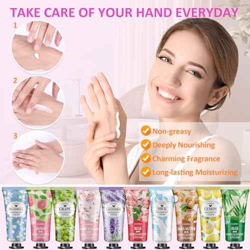 VESPRO 70 Pack Hand Cream Set, Stocking Stuffers for Women, Christmas Gifts, Bulk Hand Lotion Travel Size for Dry Cracked Hands, Mini Hand Lotion for Bridal Shower Gifts and Bridesmaid Gifts