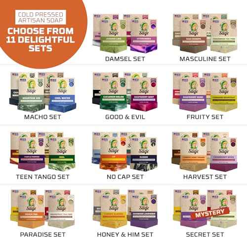 Natural Bar Soap Gift Set for Women Vegan Bath H made Cold Process Artisan with Essential Oil, Aromatic All Moisturizing Wash Soaps, Fragrant Victorian Scent (4 Pack) 1 Count (Pack of 4)