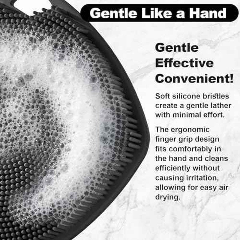 2 Pack Face Scrubbers, Silicone Face Scrubber Soft Bristles, Gentle Lather, Exfoliating & Deep Cleaning for Sensitive Skin, Giant Suction Cup Stick Securely, Easy to Store (Black)