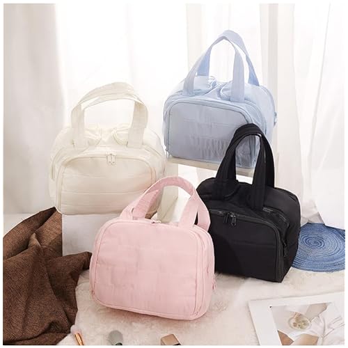 Women's cosmetic bag storage bag, travel toiletry bag, suitable for storing cosmetics and toiletries, soft and foldable for easy storage (sky blue)