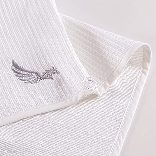 100% Turkish Cotton Hair Towel Wrap for Women,Non Microfiber,400-GSM(Grams per Square Metre),AntiFrizz,Hair Plop Waffle Towels for Curly,Long&Thick Hairs,Turban Head Wrap,1Pack10x26inc(White)