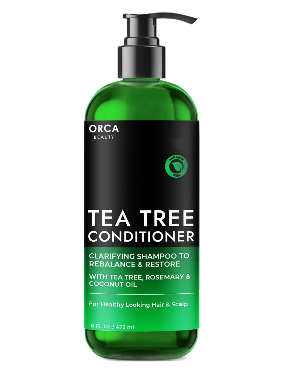 Tea Tree Conditioner - Hydrating Natural Formula for Oily Hair & Dry Scalp | 16oz, Enriched with Vitamin E & Coconut Oil