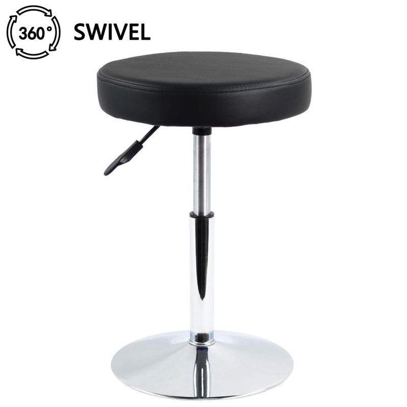 FURWOO Black Short Shop Stool - Height Adjustable Swivel Chair Stool for Office,SPA,Salon,Manicure and Tattoo Stations Small