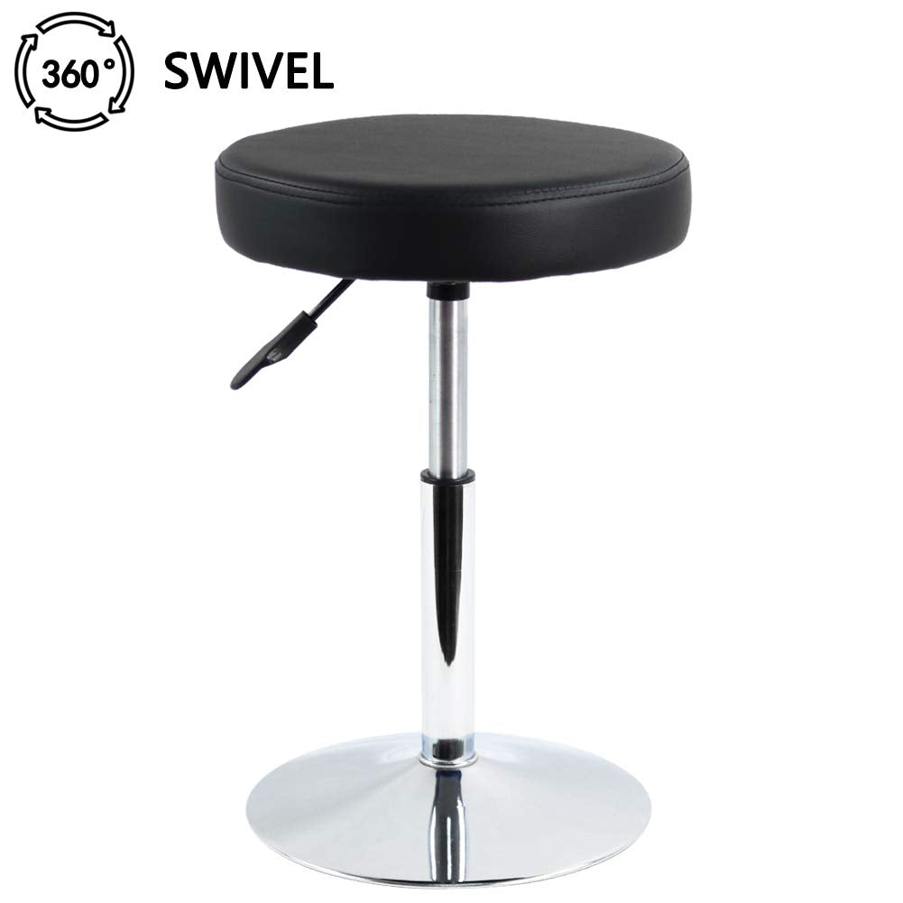 FURWOO Black Short Shop Stool - Height Adjustable Swivel Chair Stool for Office,SPA,Salon,Manicure and Tattoo Stations Small