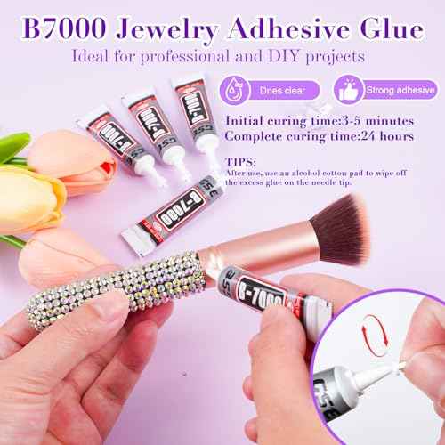 Canvalite 2784PCS Rhinestones Crystal AB Rhinestones for Nail with 5Pcs 3ml B7000 Jewelry Glue and Pick Up Tweezers and Nail Rhinestone Picker, Nail Art Tools,Stocking Stuffers Gifts for Women