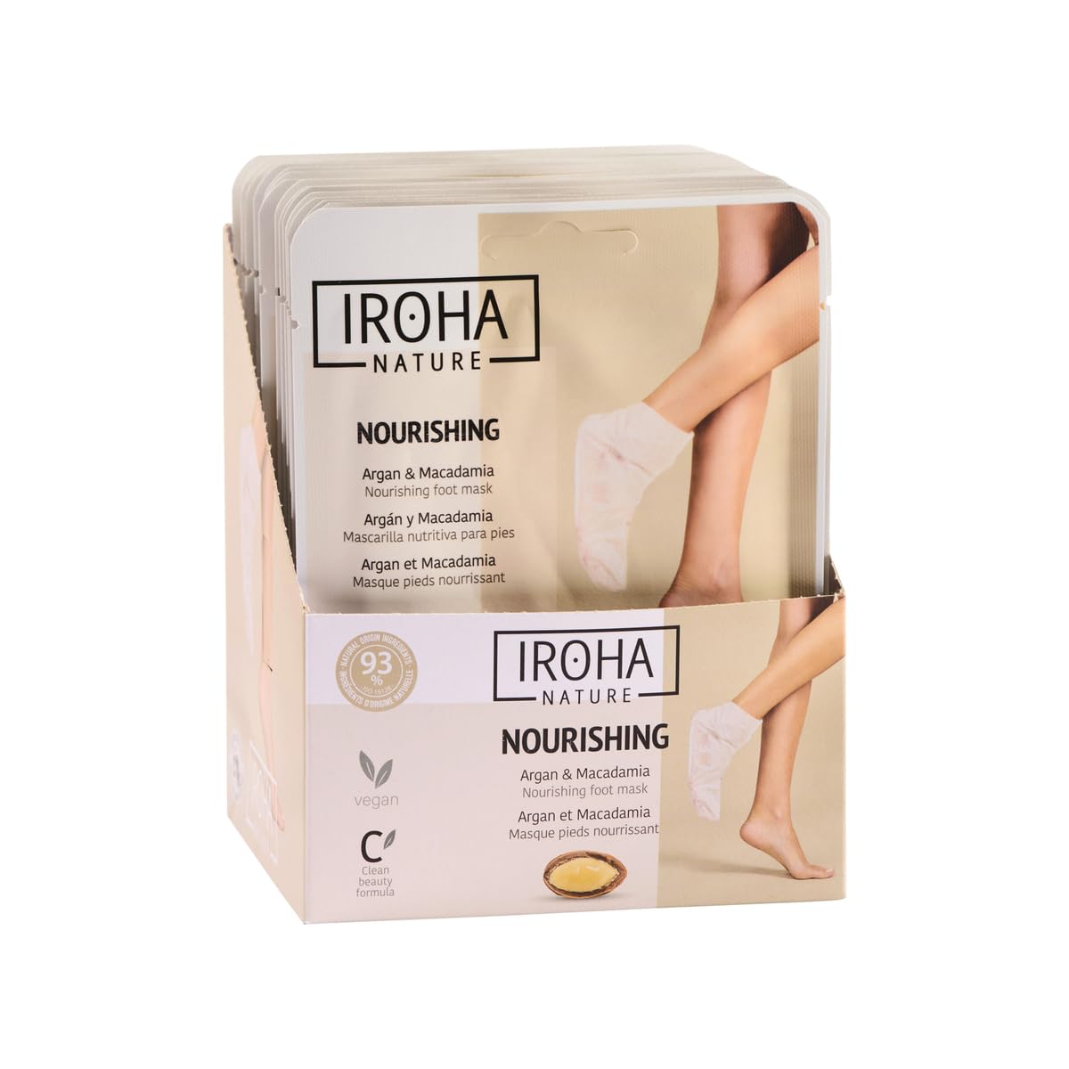 Nourishing Foot Mask Socks - Argan & Macadamia Oil | 15 Pairs | Intensive Treatment for Dry, Dehydrated Feet