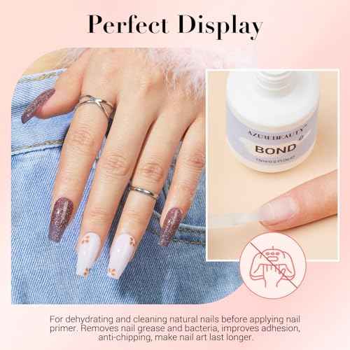 AZUREBEAUTY Dip Powder Liquid Set 15ml/0.5oz Nail Repair Cuticle Oil Multi-Purpose Dip Powder Base Top Coat with Activator, Bond, Cuticle Care for Dipping Kit, No Need Nail Lamp