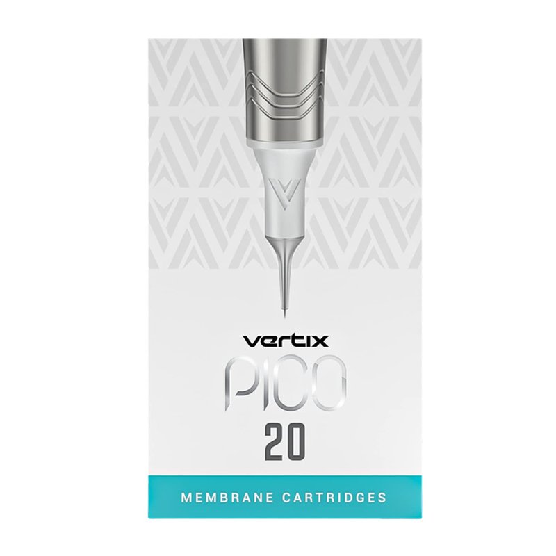Vertix - Pico Membrane Cartridge Needles - 1 Round Liner - 0.25mm Long Taper Textured - Maximize Ink Flow & Saturation (20 Count)