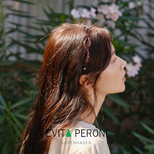 EVITA PERONI Headbands for Women Non Slip Acetate Hollow Design High-grade and Fashionable Headbands Women's Hair with Teeth Comfort Hairband - Phantom Brown