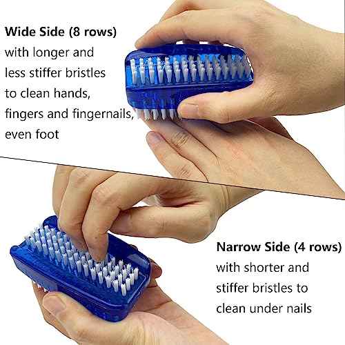 Nail Brush for Cleaning Fingernails 2 Sided Nylon Bristles Fingernail Brush for Cleaning Nail Scrubber Scrub Clean Soft Stiff Nail Scrub Brush, 2 Pack